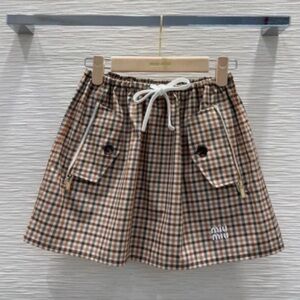 Luxury Brown Tan Skater Mini Skirt